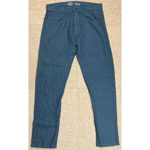 Alex Crane Men's Blue 100% European Linen Made In USA Pants Size 32‎